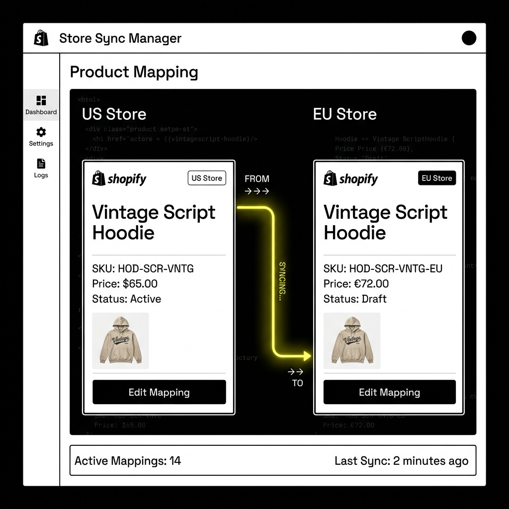 Copify Sync Mapping interface